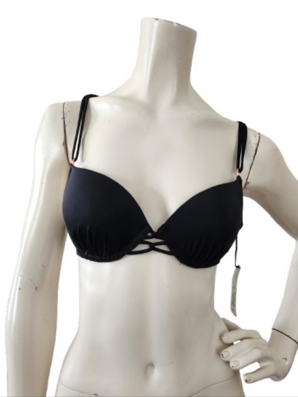 Shade & Shore Bikini Top Womens 34B Black NEW